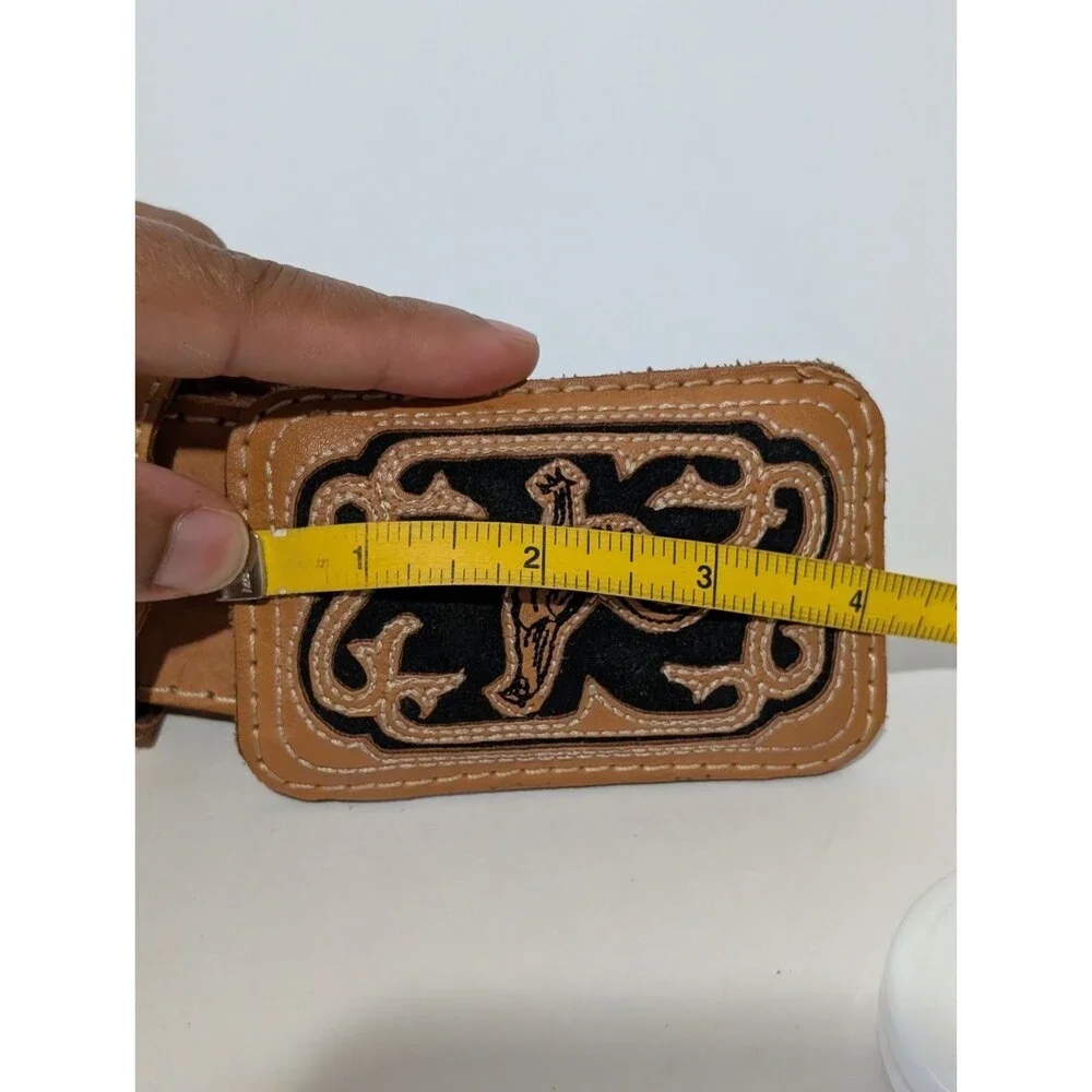 Western Belt Rooster Gallos Piteado Vaquero Style Mexican Size 40 Tan